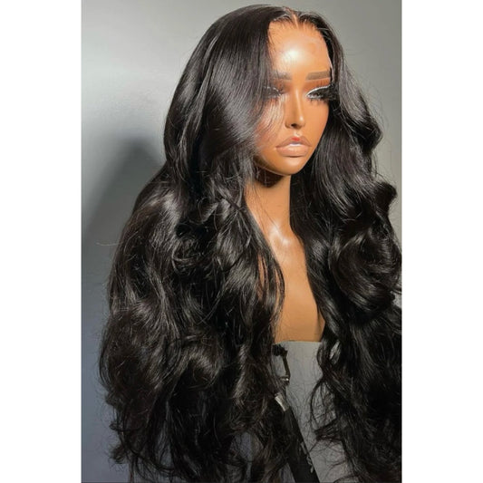 Natural Black Cambodian Loose Body Wave Lace Front Wig